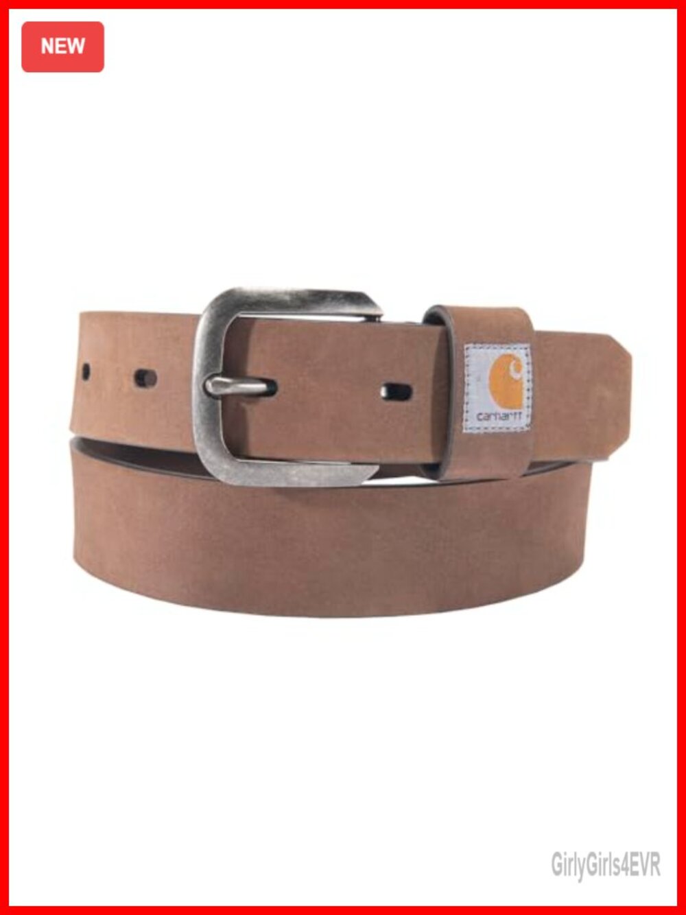 Full Grain Veg Tanned Leather Belt with Harness Buckle, 1.25" Wide